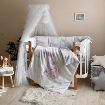 Set lenjerie Patut Bebe Copii 7 piese Magic gri